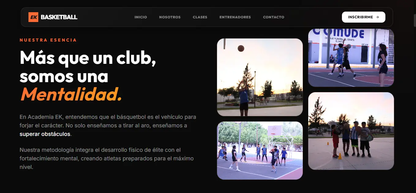 Clases y niveles academia básquetbol web EK Guadalajara